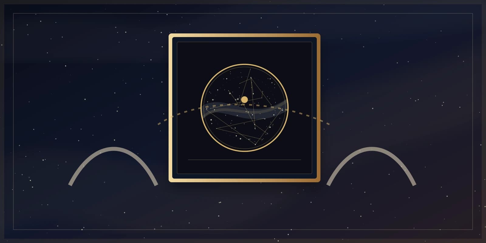 Illustration d'une carte du ciel de couple reliant deux personnes sous le même ciel