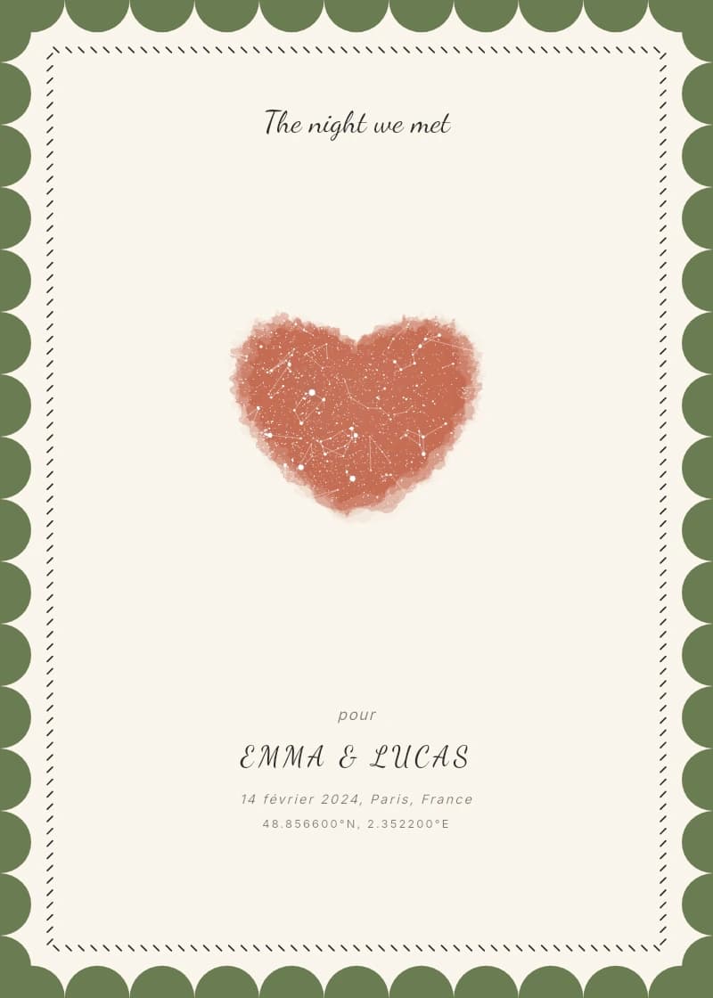 Flora — carte du ciel personnalisée