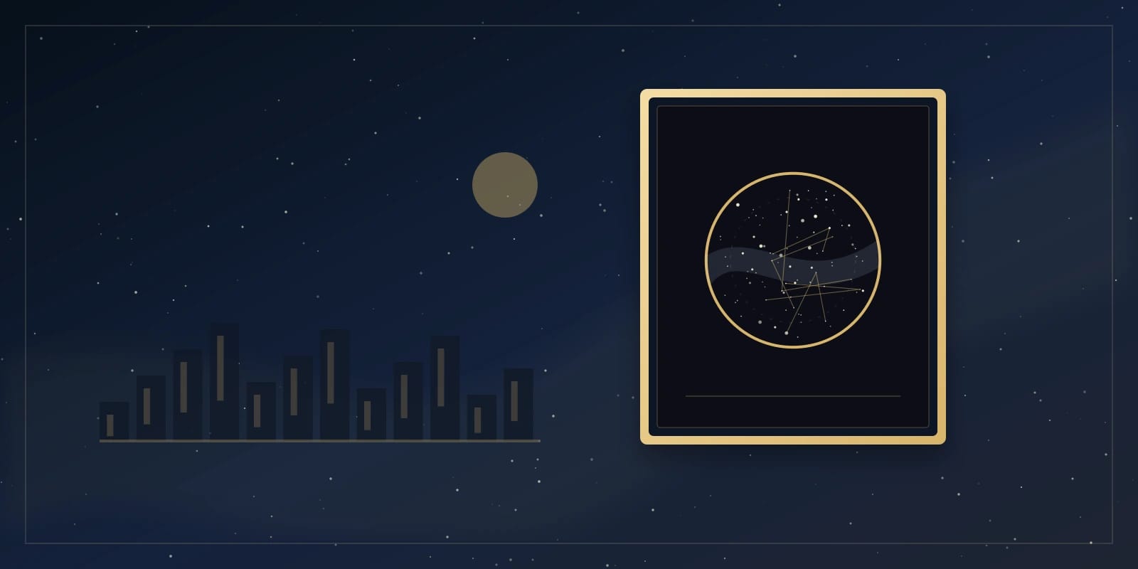 Un telescopio apuntando al cielo nocturno estrellado