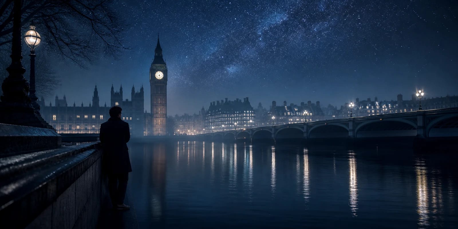 ビッグベンを背景にしたロンドンのパーソナライズドスターマップ