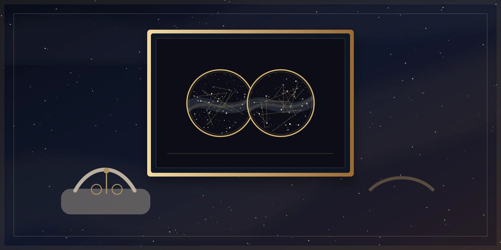 Póster de mapa estelar dúo que reúne el cielo de la noche en que una pareja se conoció y el del nacimiento de su hijo, colgado en la habitación de un niño