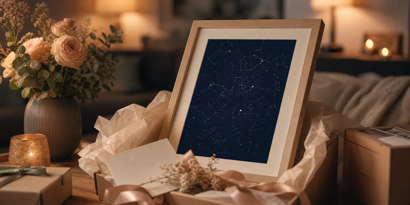 Jemand oeffnet ein emotionales Geschenk mit Freudentraenen