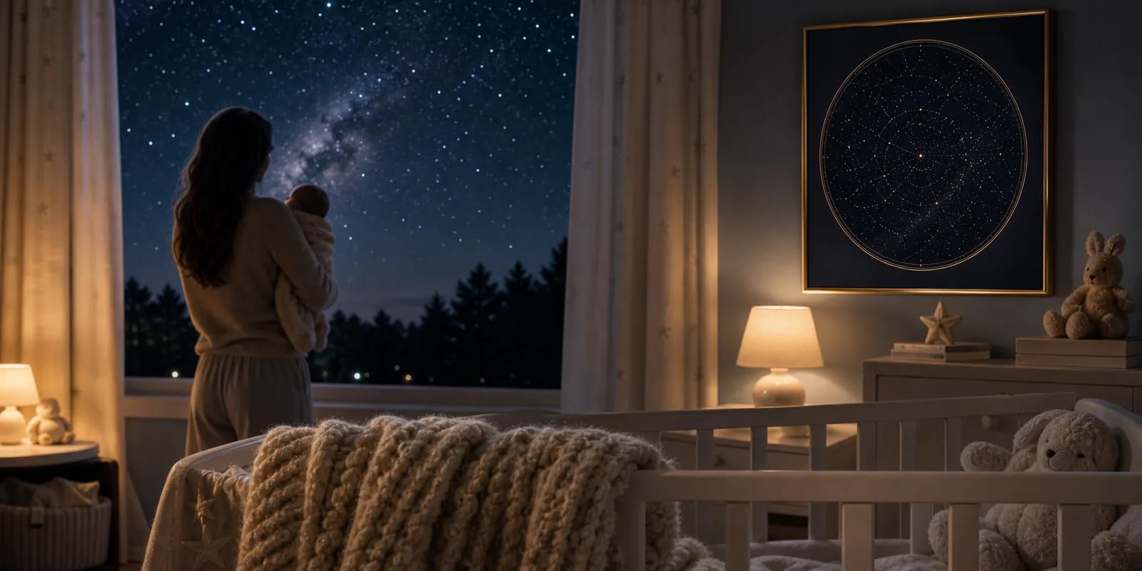 The starry sky on the night of a birth