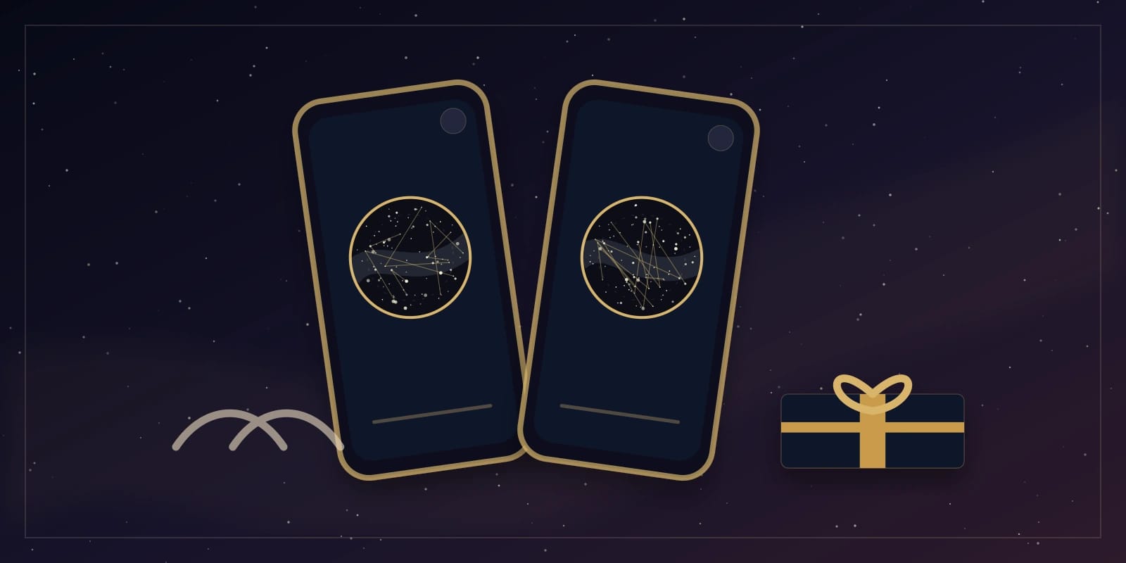 Deux coques iPhone assorties côte à côte représentant deux villes différentes sous le même ciel