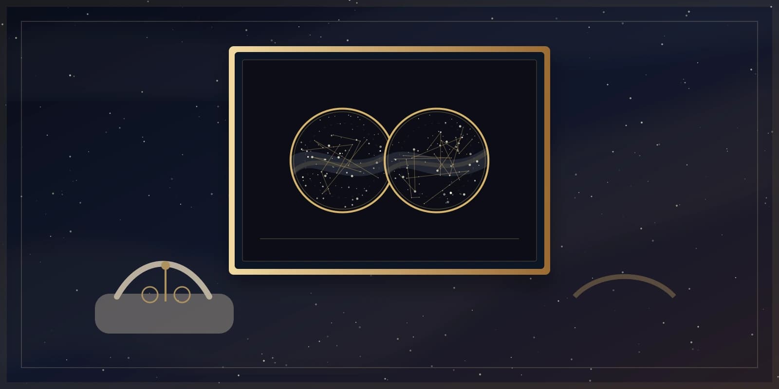 出会った夜の星空と誕生の夜の星空を一枚にまとめたデュオ星空マップのポスターが、子ども部屋に飾られている様子