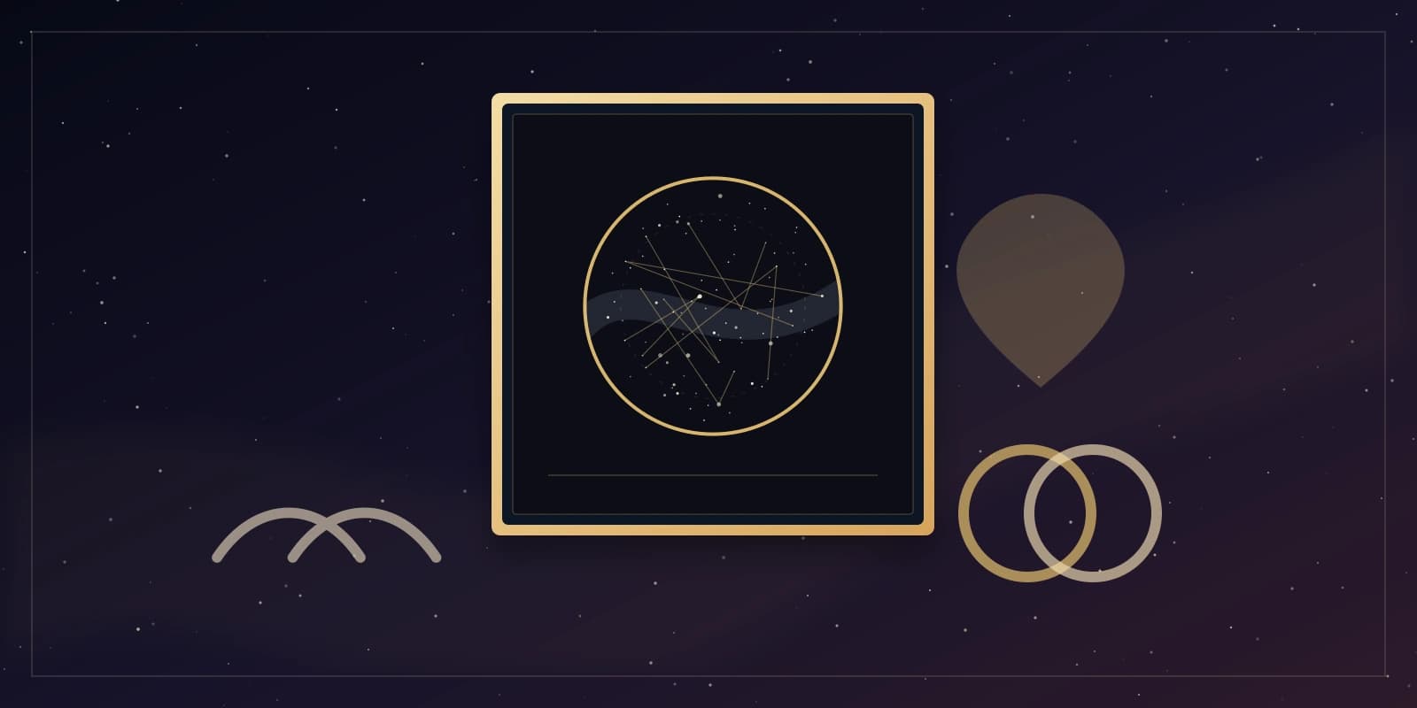 A star map poster leaning against a wall next to a vase of white peonies
