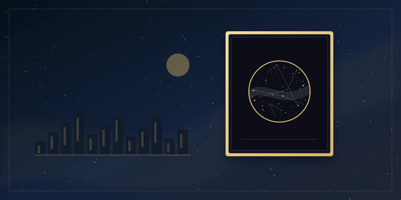きらめく星、明るい惑星、人工衛星の軌跡が写る夜空