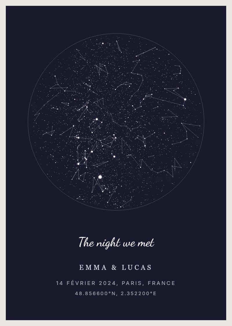 Classique — carte du ciel personnalisée