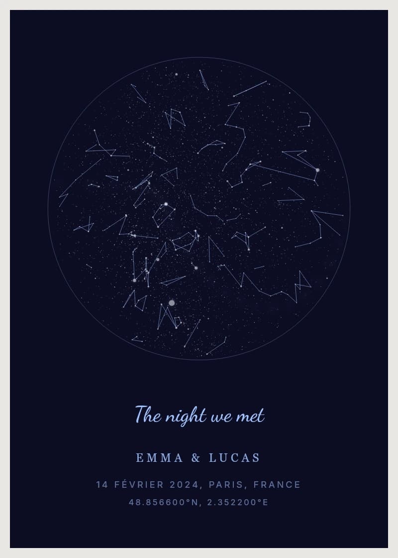 Constellation — carte du ciel personnalisée