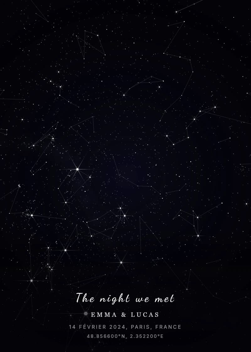 Éclat — carte du ciel personnalisée