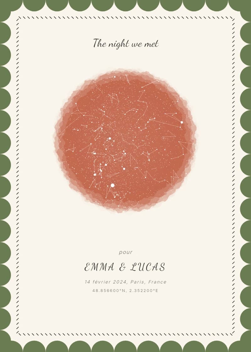 Flora — carte du ciel personnalisée