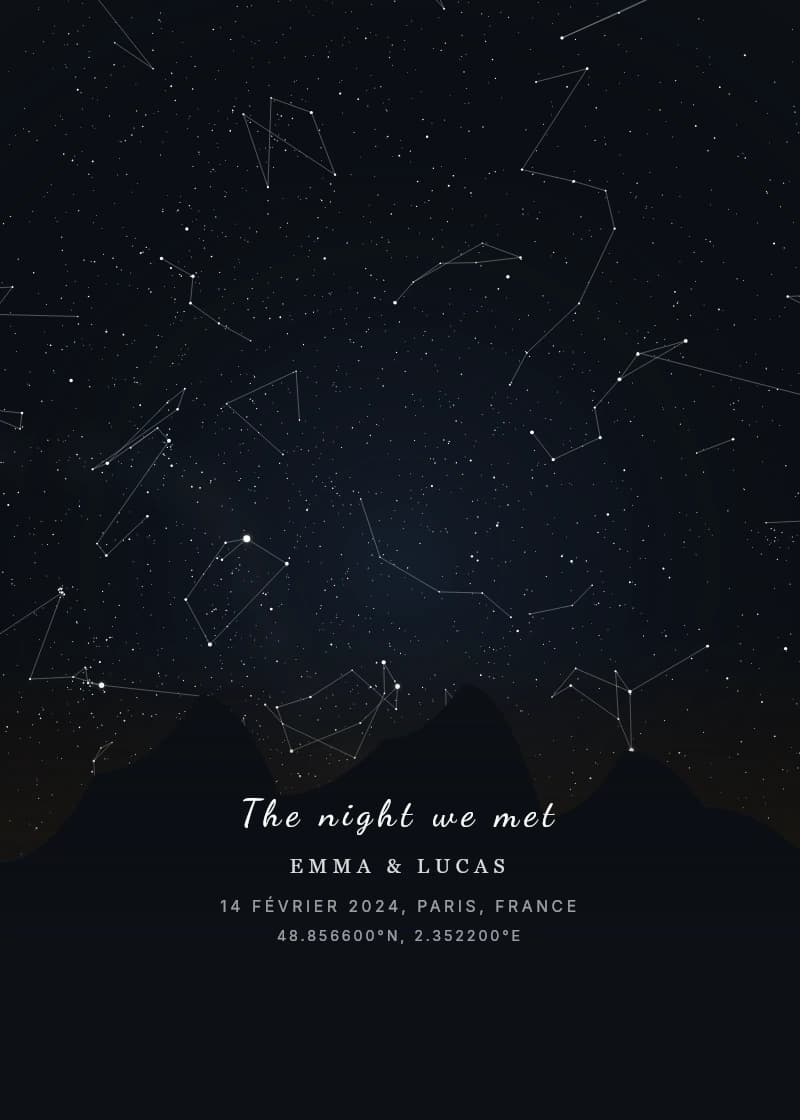 Horizon — carte du ciel personnalisée